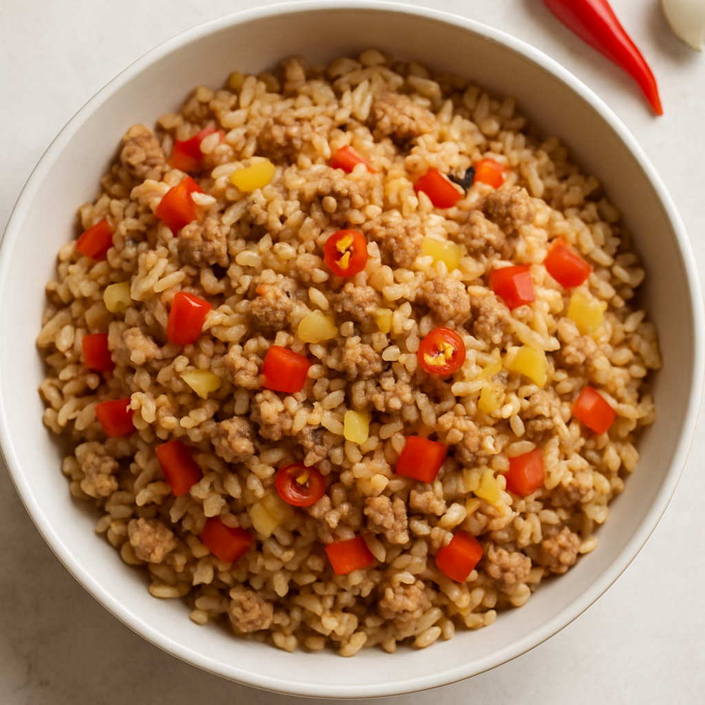 Fried Rice with Ground Pork and Pickled Turnip