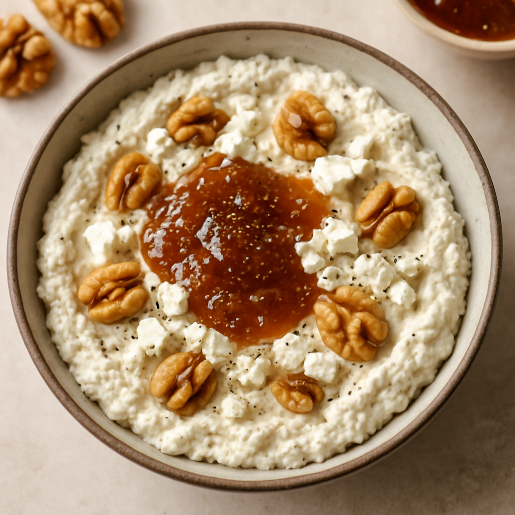 Crema de Queso Feta y Nueces con Mermelada de Higo