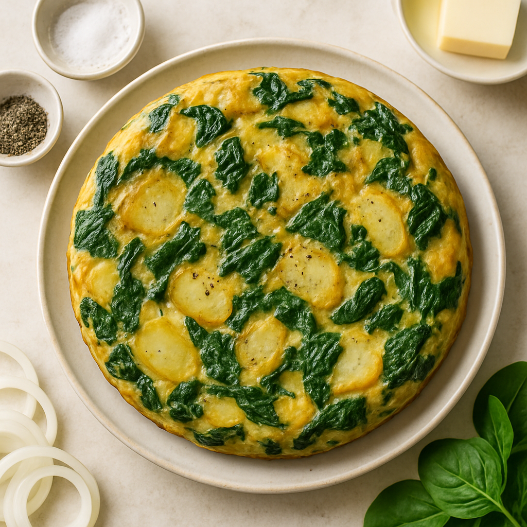 Spanish-Style Tortilla with Spinach and Potatoes