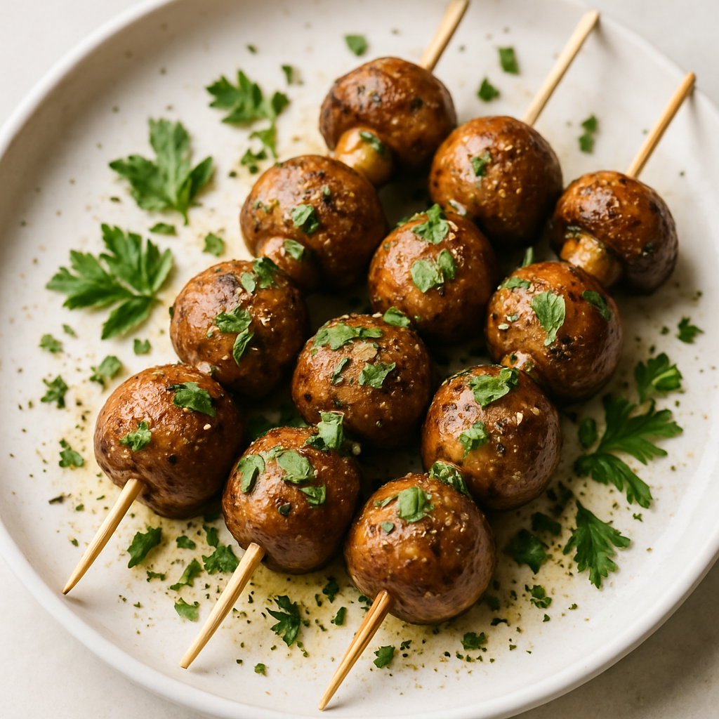 Brochetas de Champiñones al Ajo