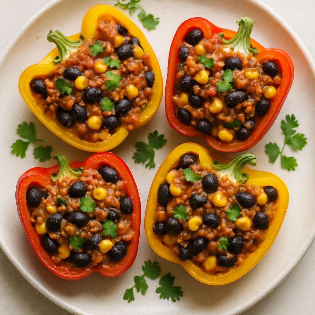Chiles Rellenos Vegetarianos a la Mexicana