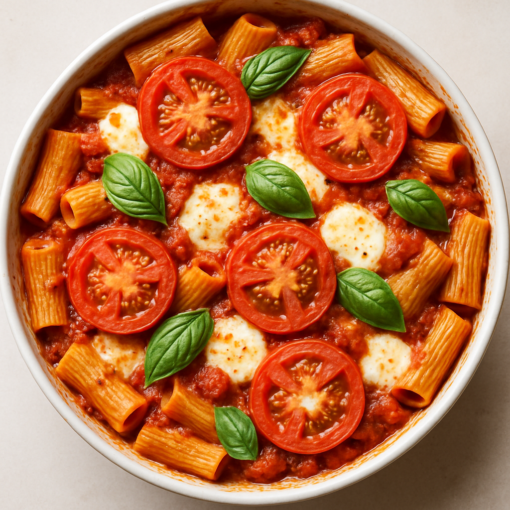 Baked Caprese Rigatoni