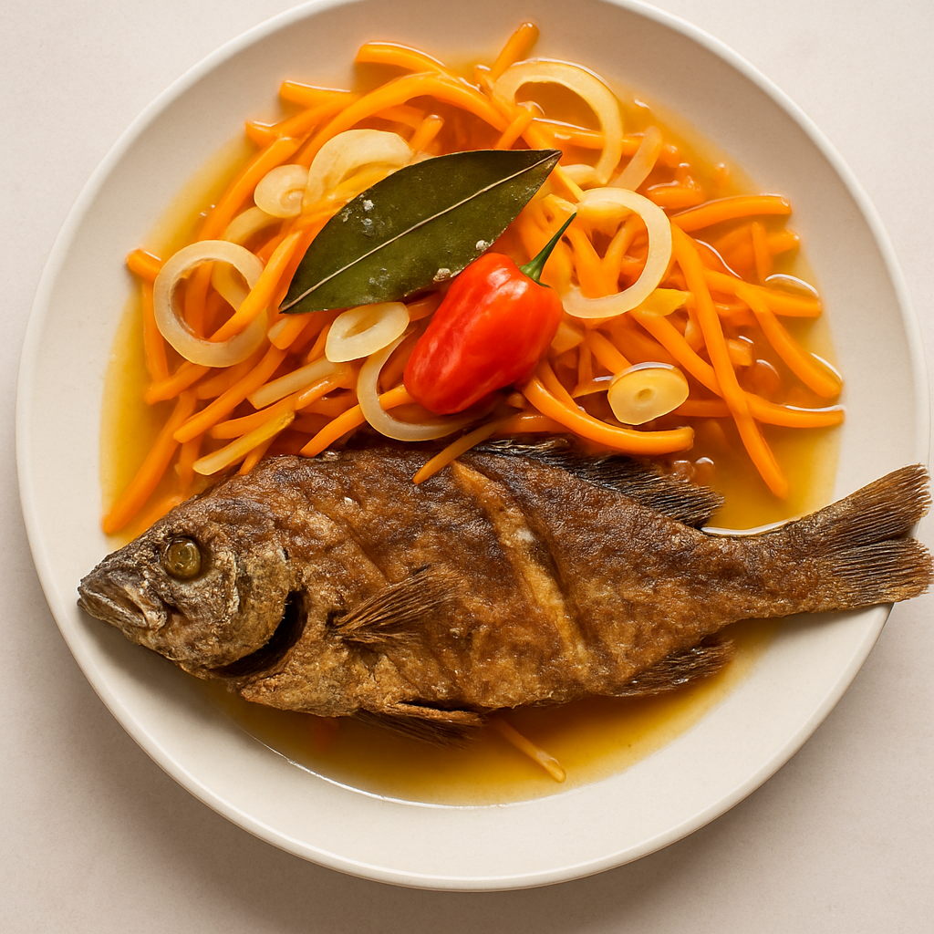Pescado Frito con Zanahoria Escovitch