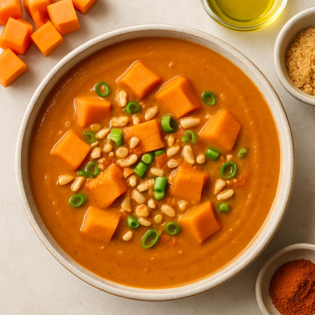 African-Inspired Sweet Potato and Peanut Soup