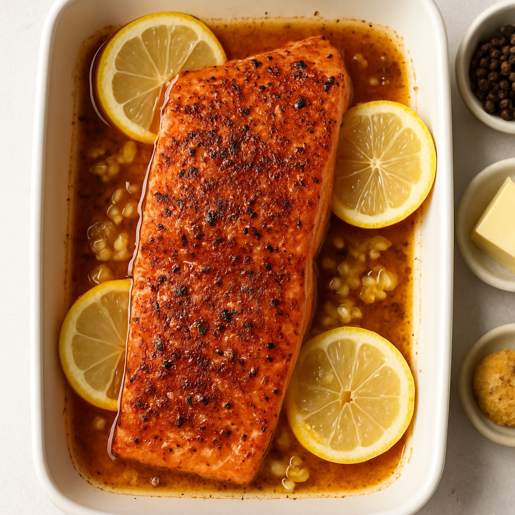 Salmón al Horno con Mantequilla Cajún