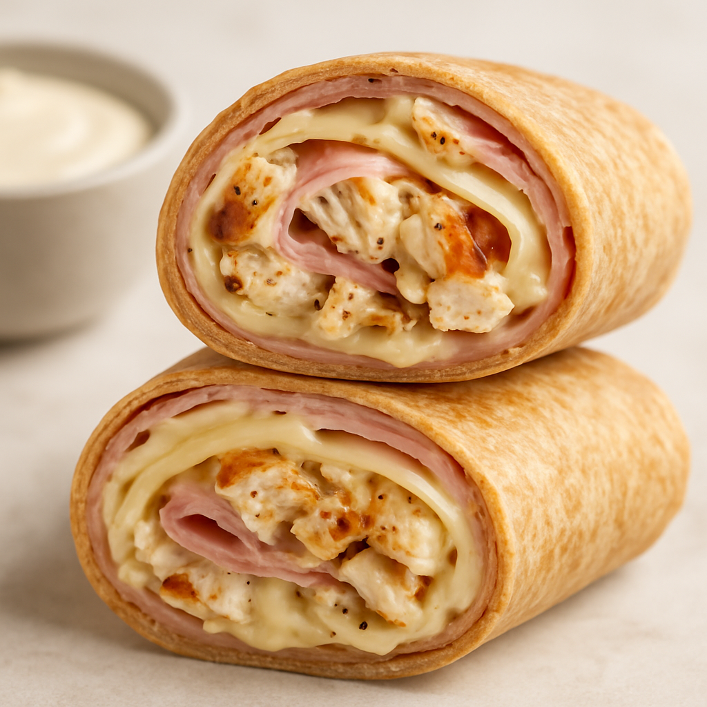 Grilled Chicken Cordon Bleu Wraps