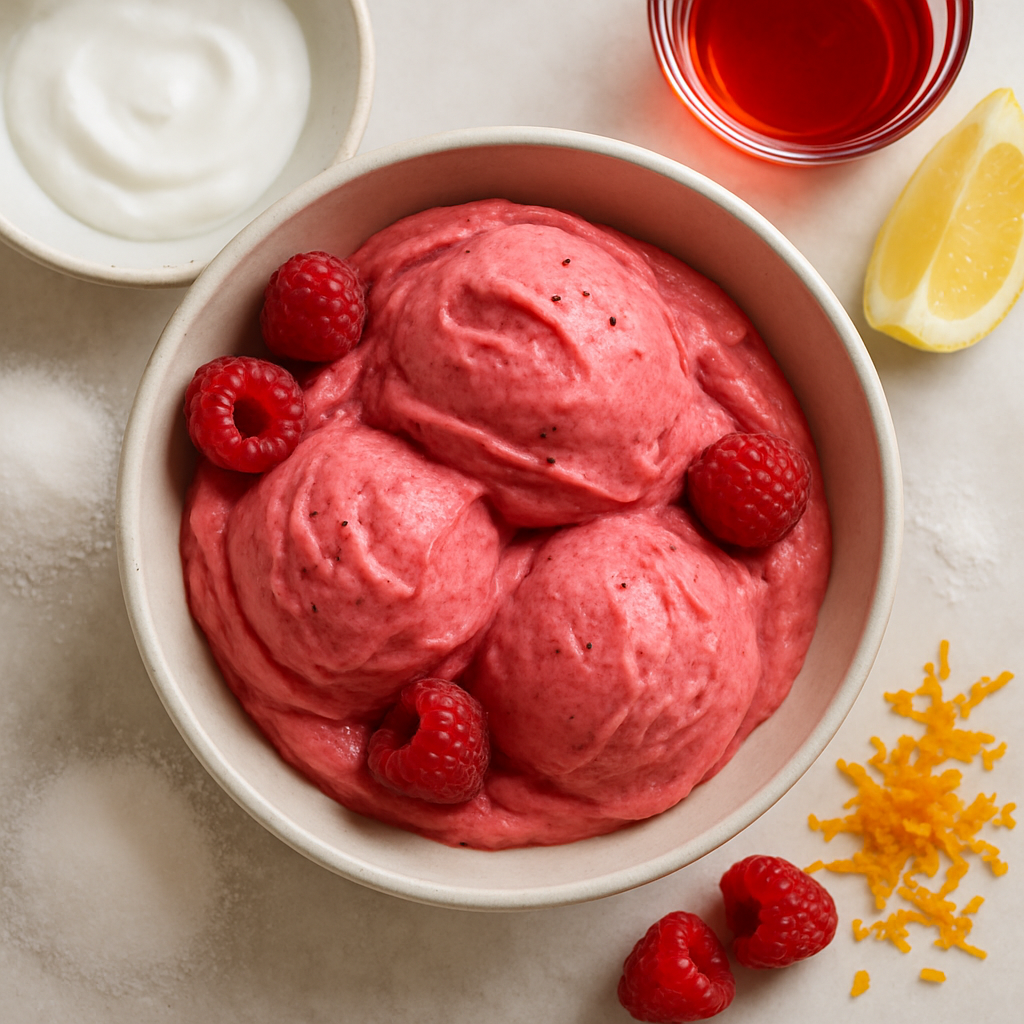 Yogur Congelado de Frambuesa y Campari