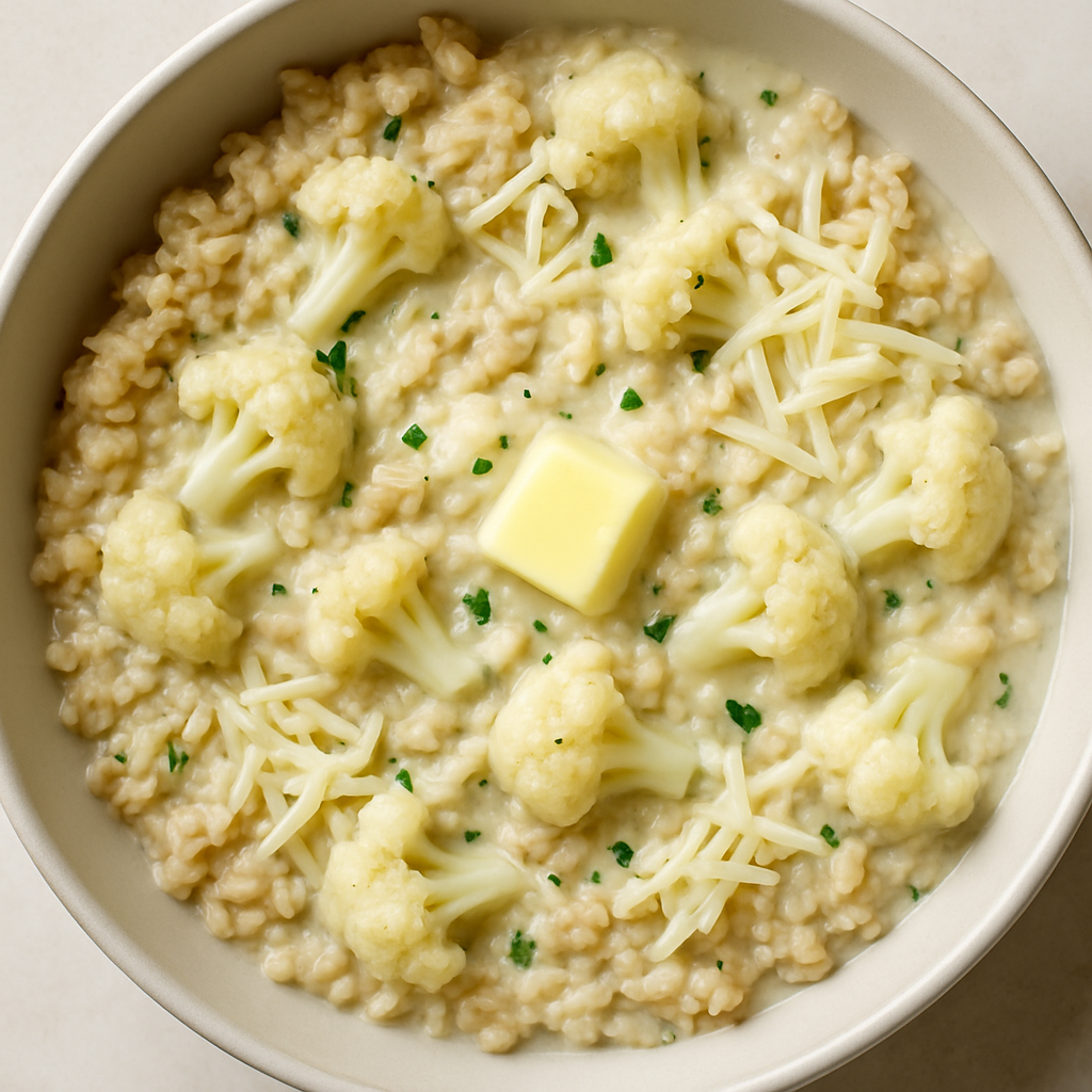 Arroz Cremoso de Coliflor y Ajo