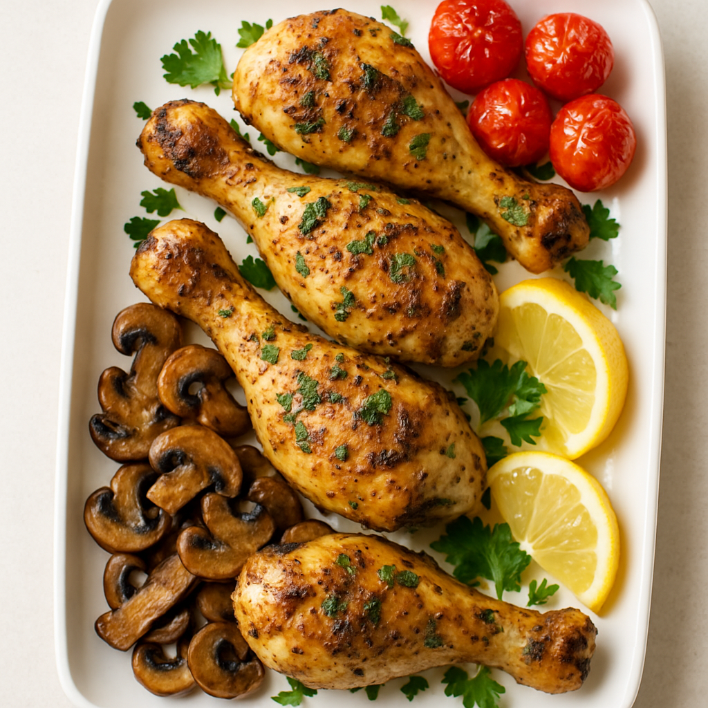 Roasted Herb Chicken Drumsticks with Lemon and Garlic