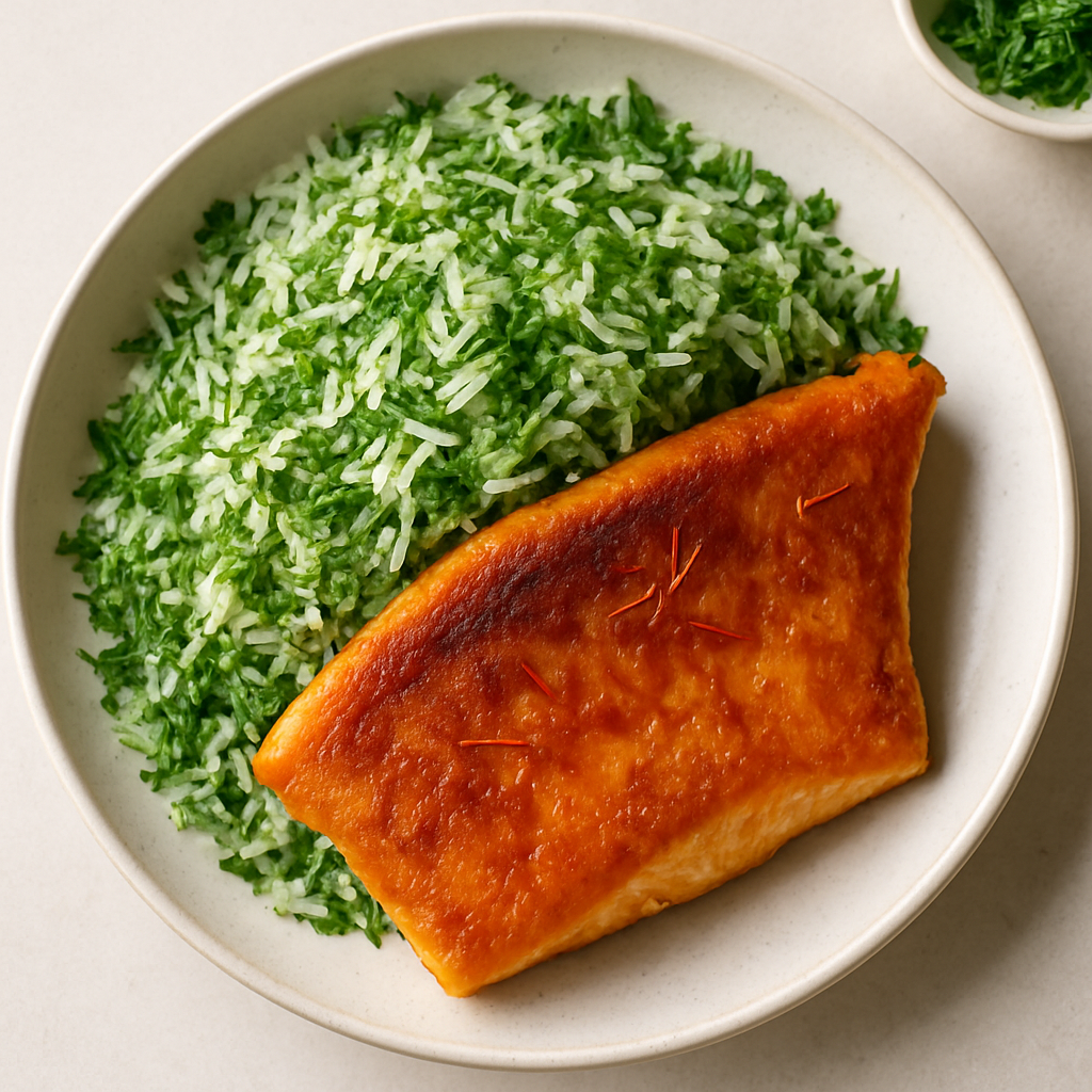 Herbed Rice with Fish Tahdig
