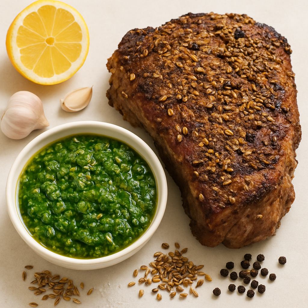 Paleta de Cerdo Frotada con Hinojo y Salsa Verde