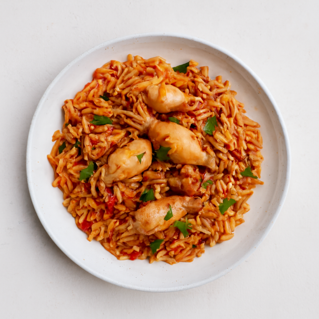 Kritharoto (Orzo con Tomate, Calamar y Camarones)