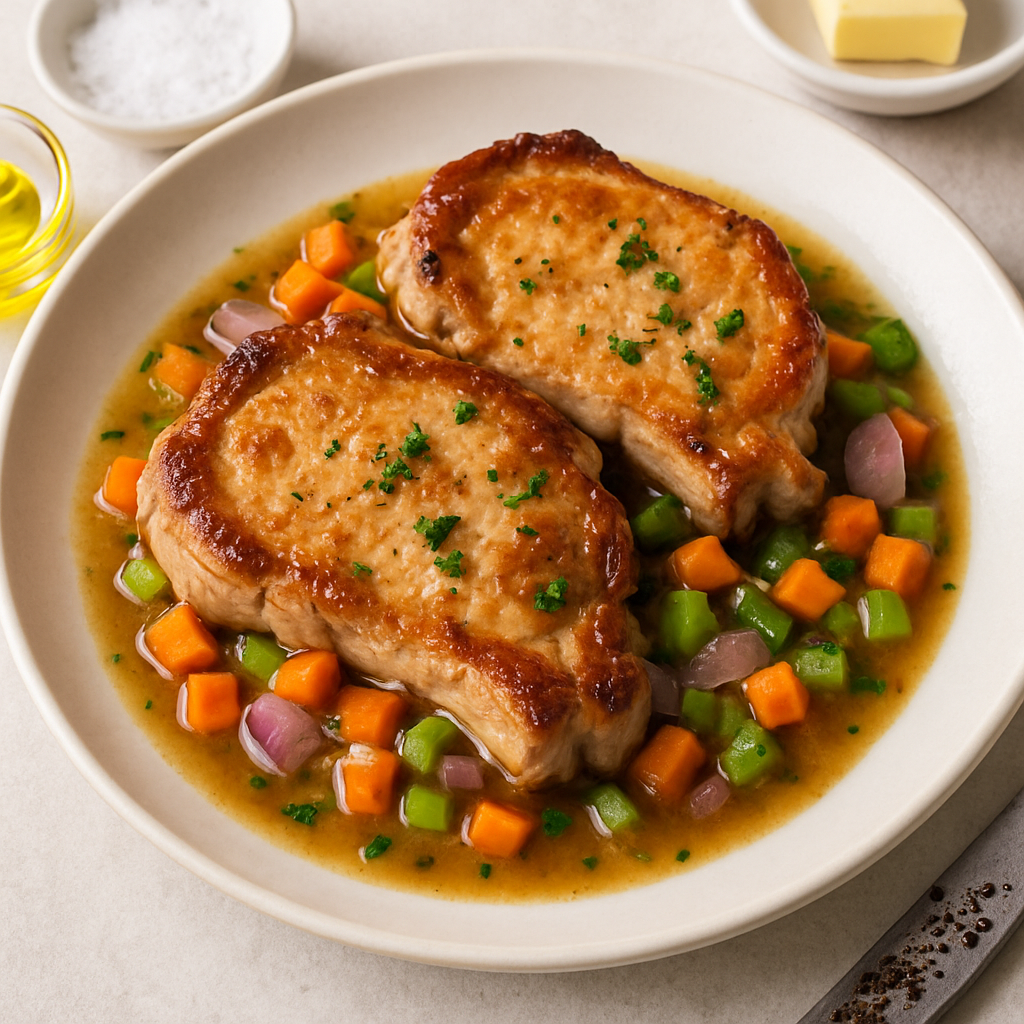 Chuletas de Cerdo con Salsa de Vino