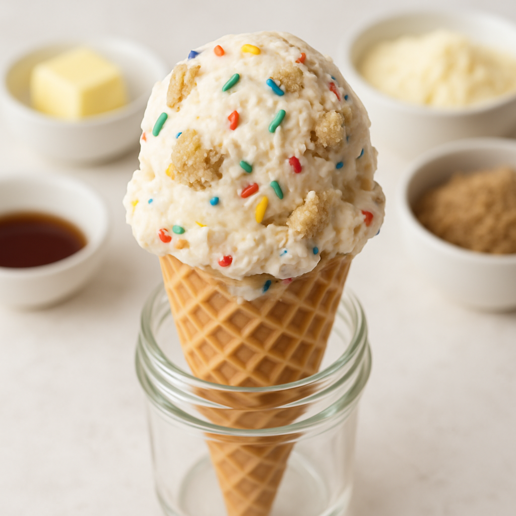 No-Churn Cake Batter Cookie Dough Ice Cream