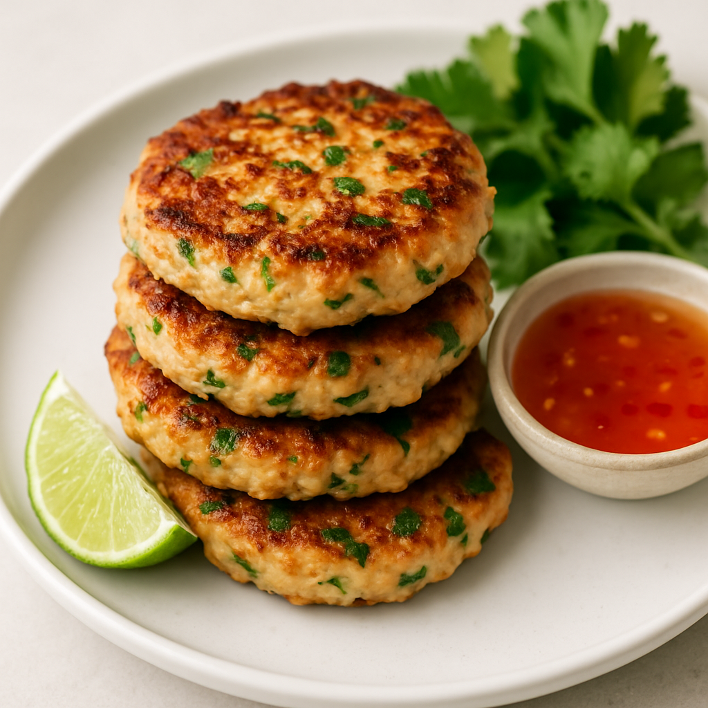 Thai Chicken Patties with Sweet Chili Sauce