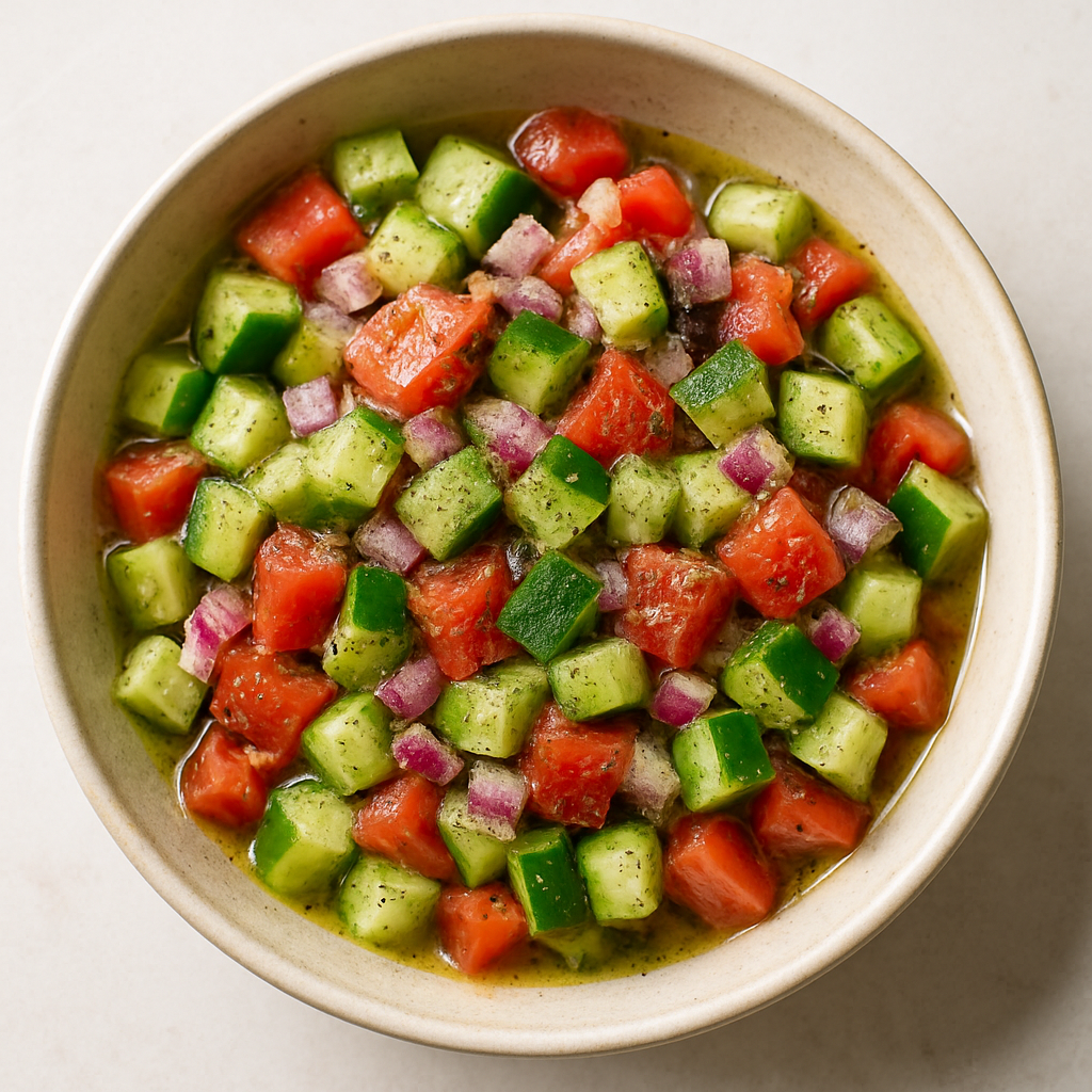 Sālād-é-Shirāzi (Persian Cucumber and Tomato Salad)