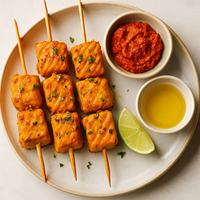 Curried Salmon Skewers
