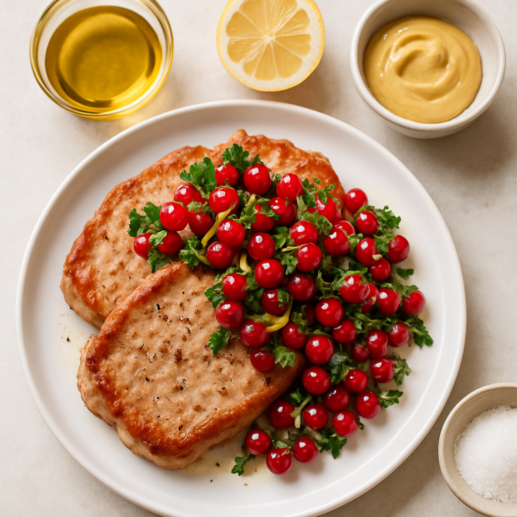 Pork Cutlets with Currant Salsa