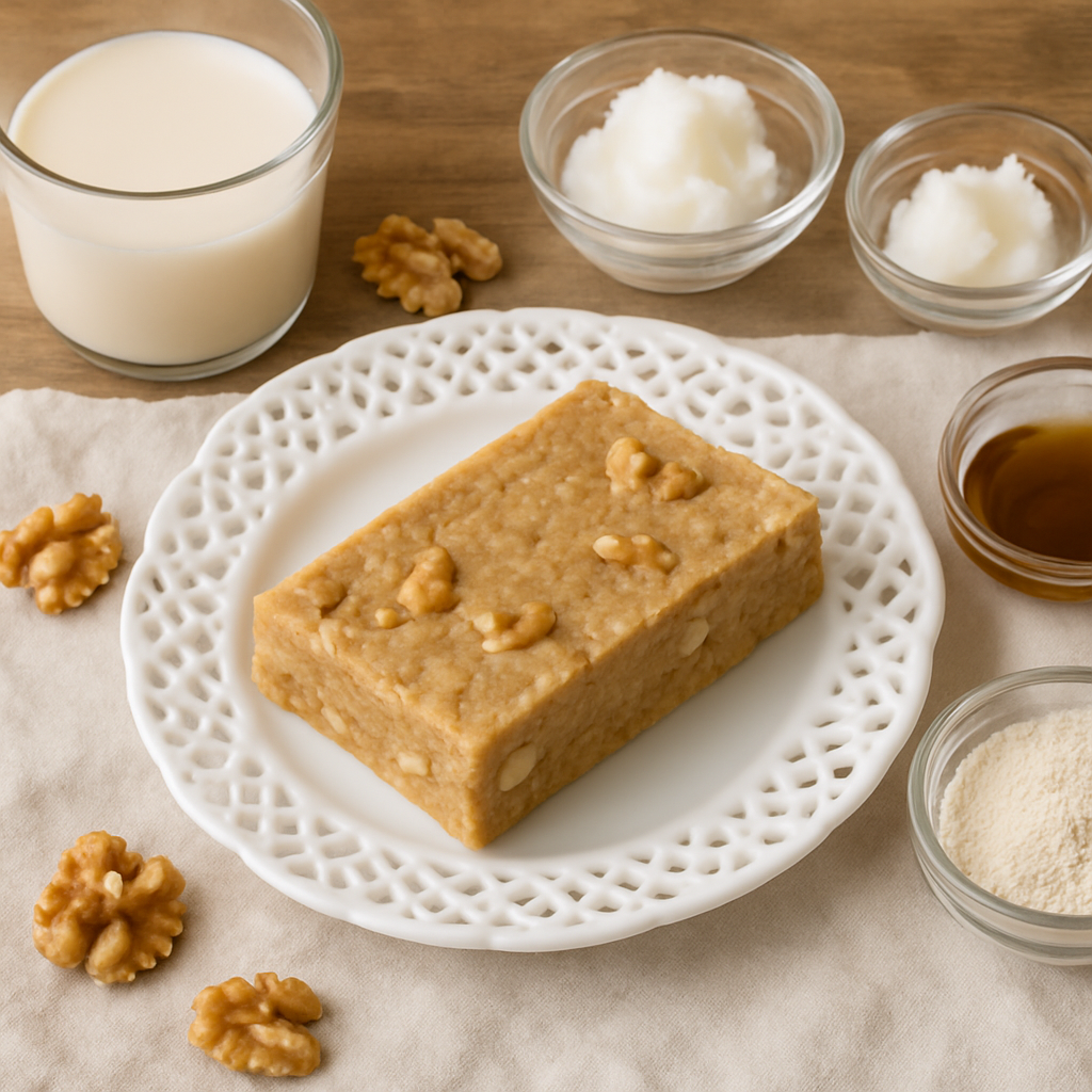 Barras de Proteína de Fudge de Vainilla y Arce sin Horneado
