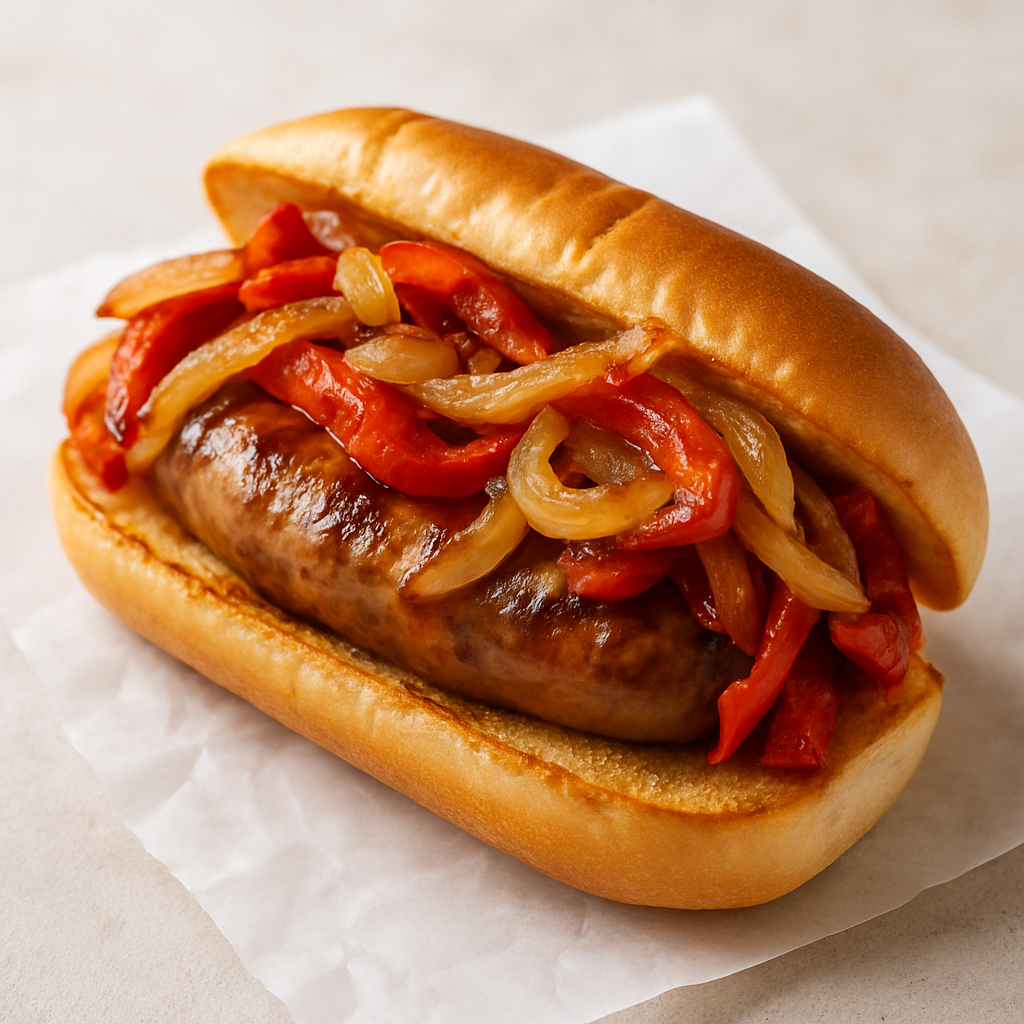 Grilled Sausage with Peppers and Onions
