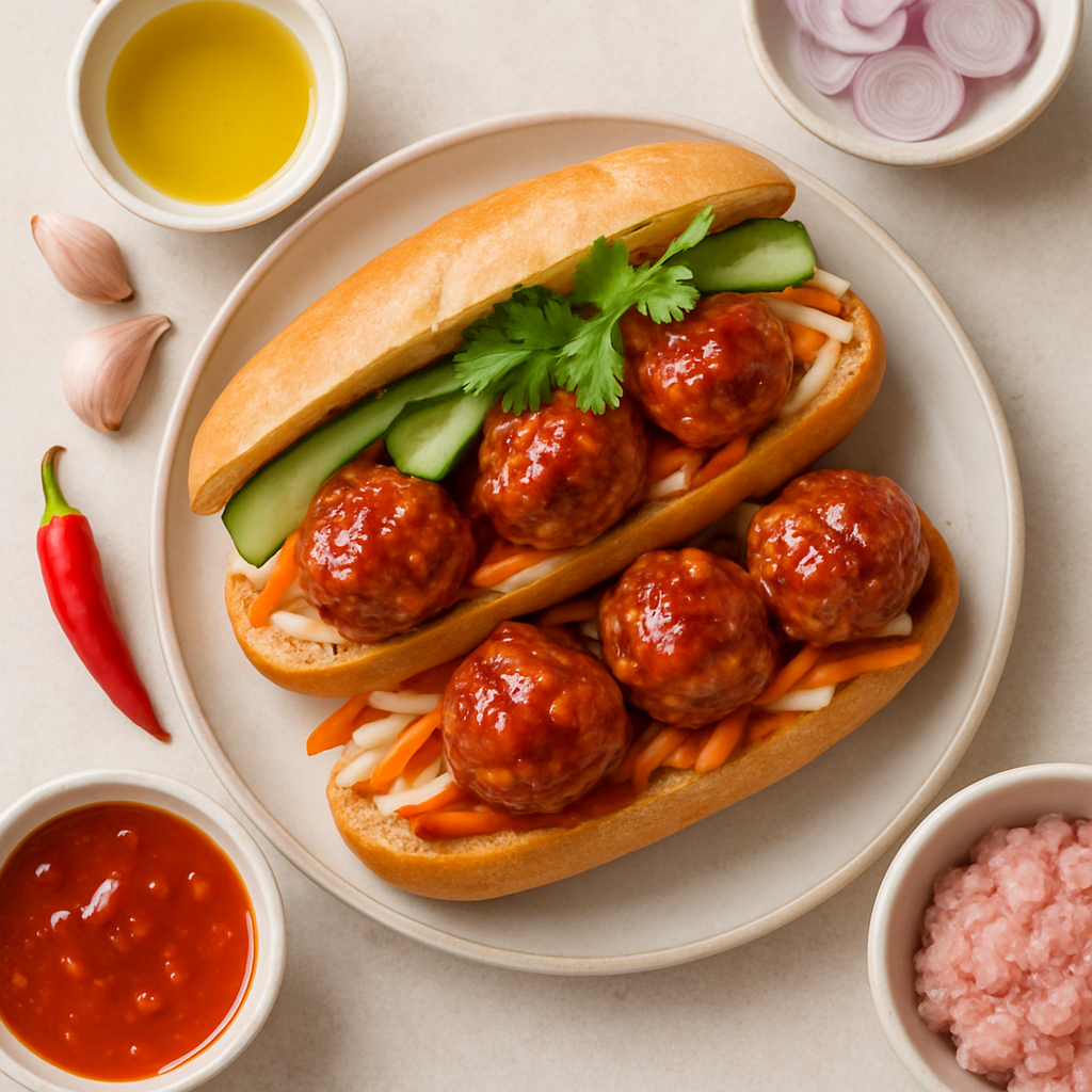 Vietnamese Grilled Pork Meatball Sandwiches