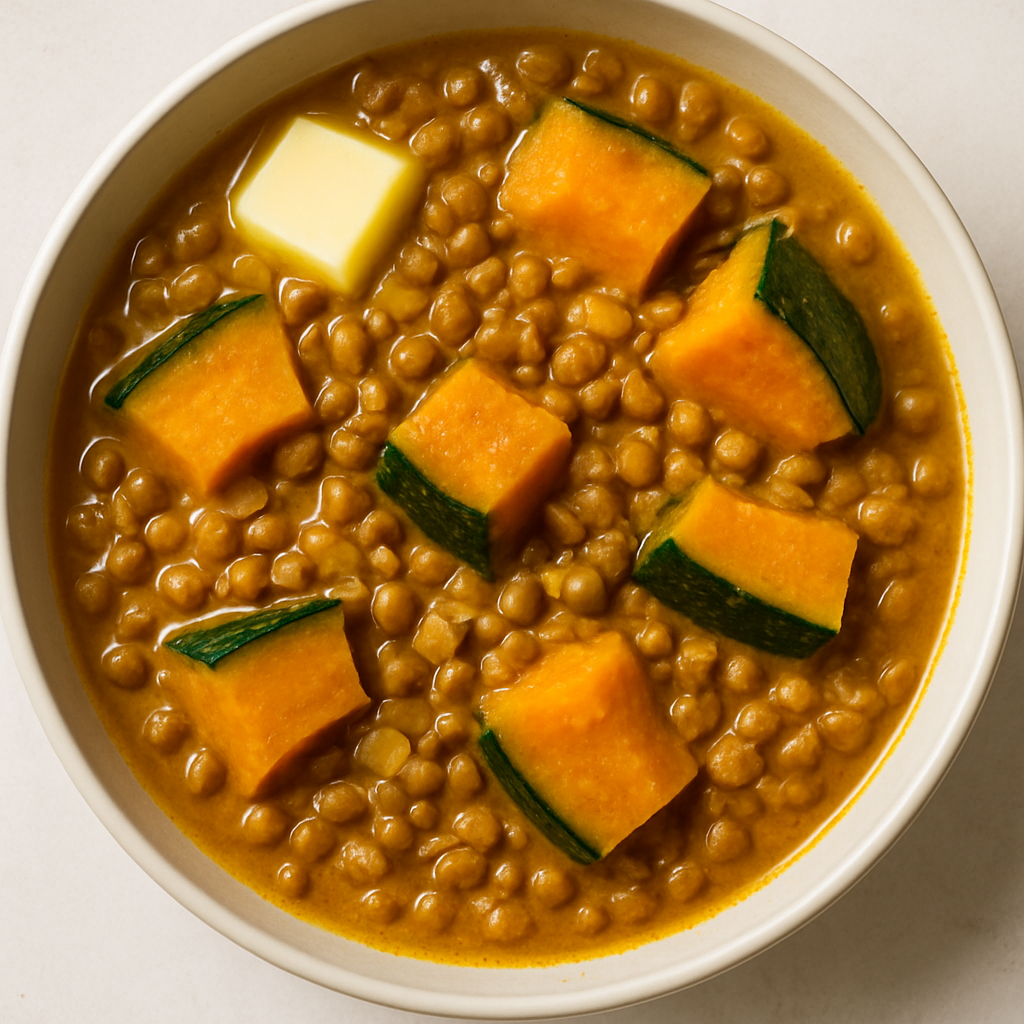 Curry de Calabaza Kabocha y Lentejas