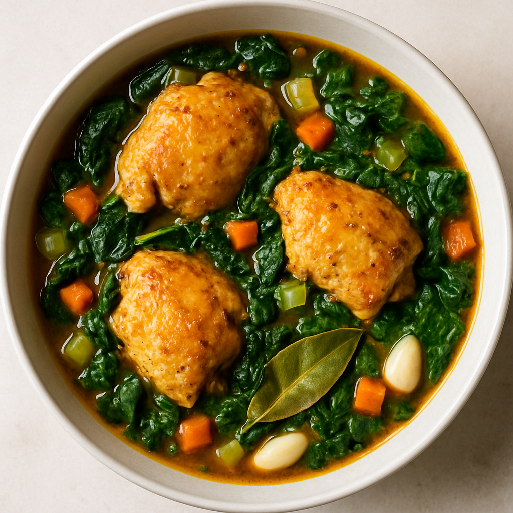 North African Chicken and Spinach Stew