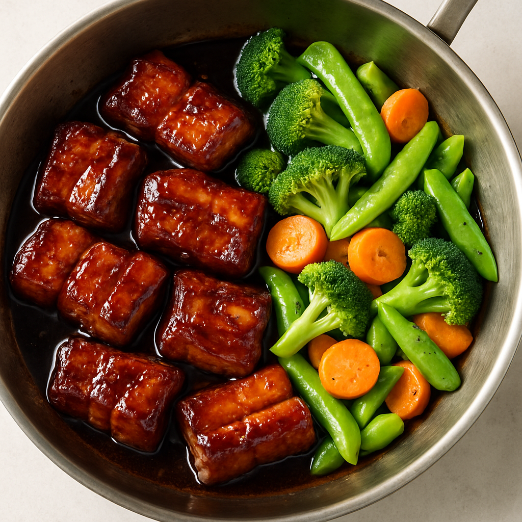 Pork Braised in Balsamic Vinegar with Buttered Vegetables