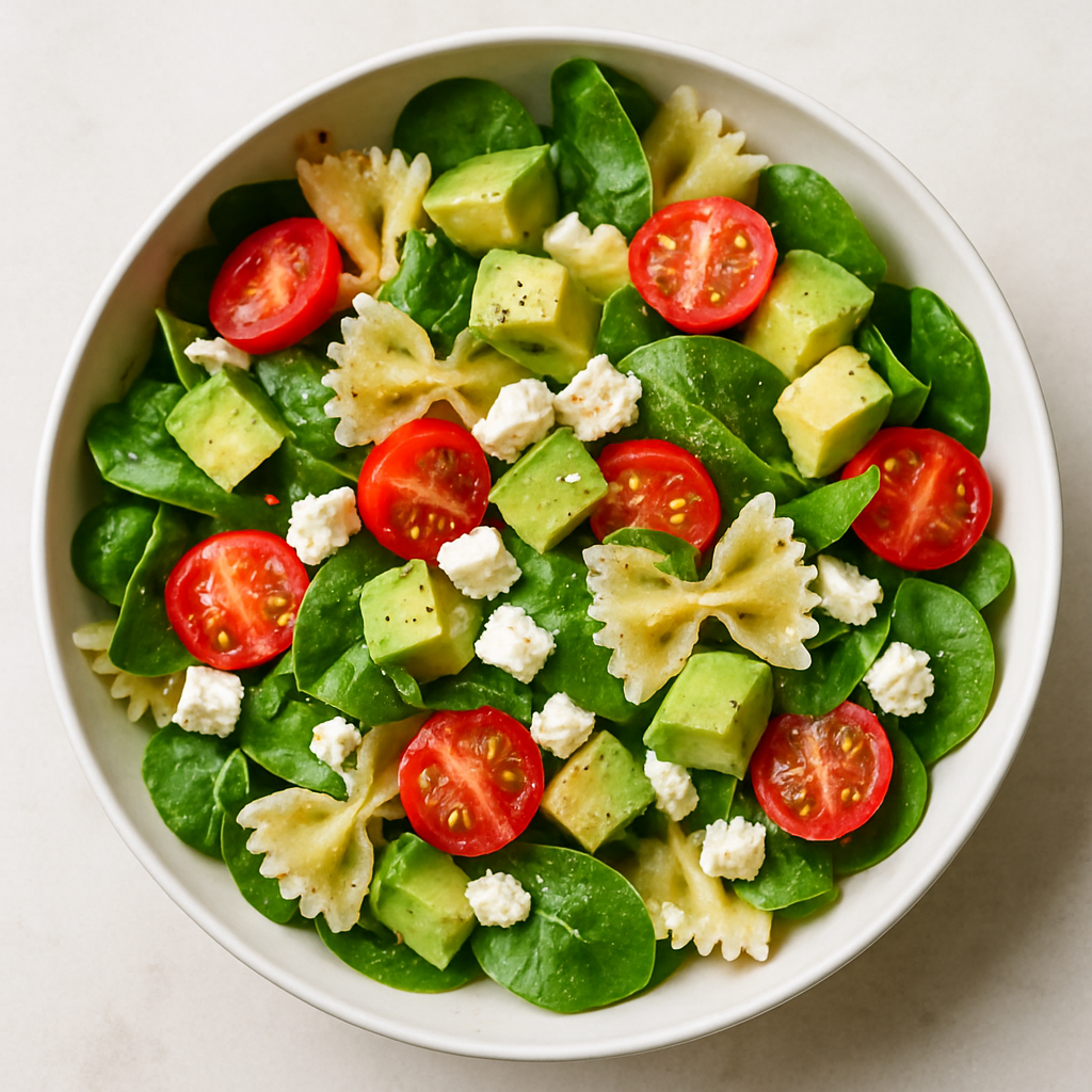 Healthy Bow Tie Pasta Salad With Feta and Avocado