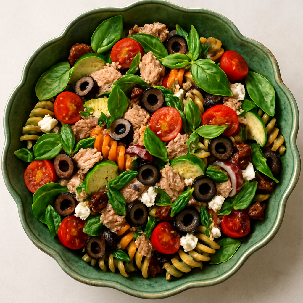 Ensalada de Pasta con Atún y Vinagreta Balsámica