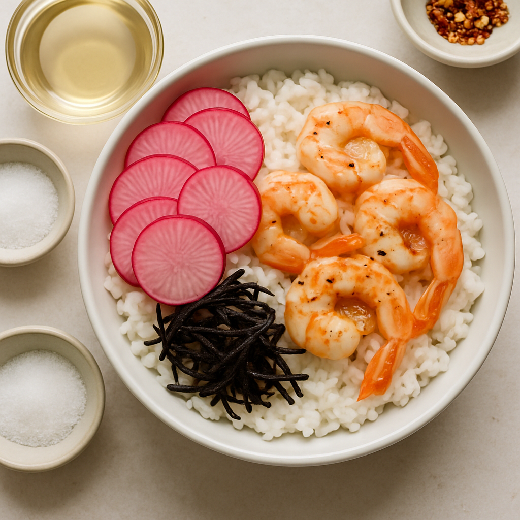 Shrimp Poke With Pickled Radishes