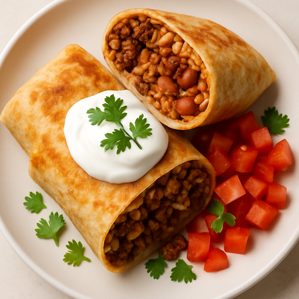 Freezer Meal Beef and Bean Burrito
