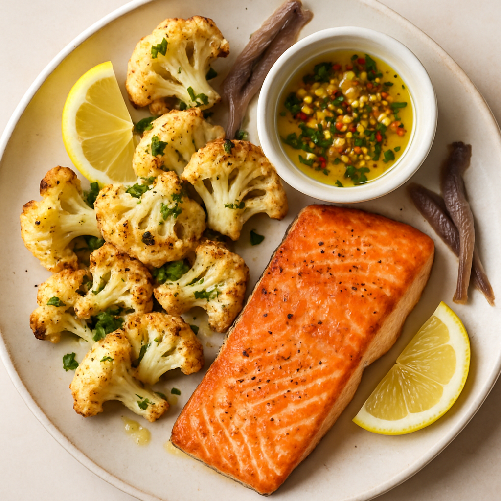 Salmón con Coliflor Asada