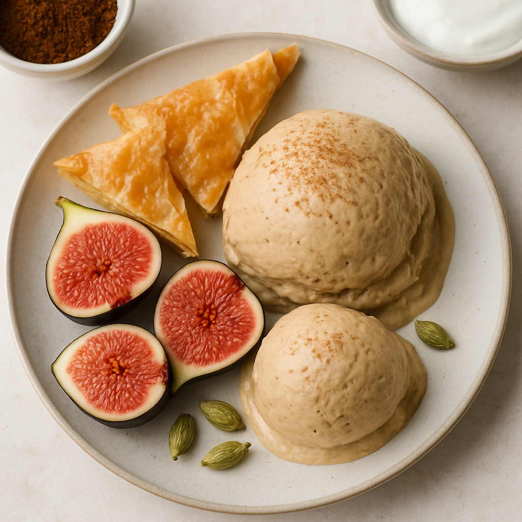Coffee-Cardamom Ice Cream with Figs