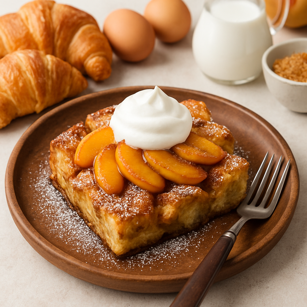 Peaches and Cream French Toast Bake