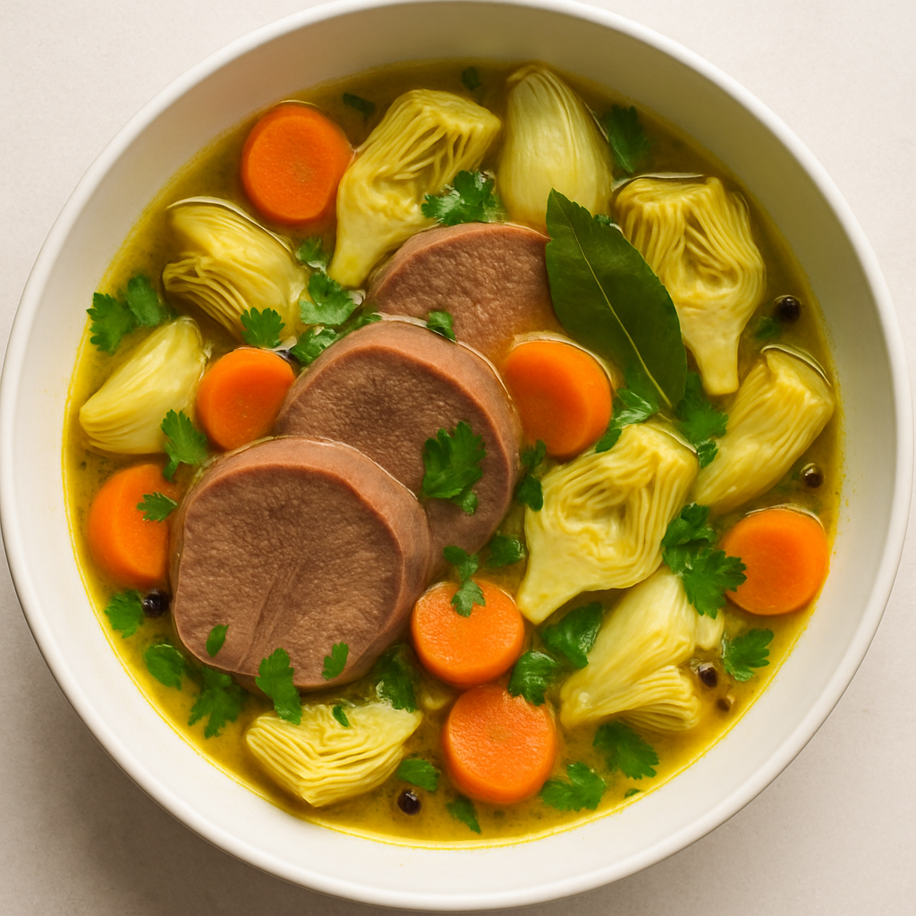 Beef Tongue with Artichoke Hearts