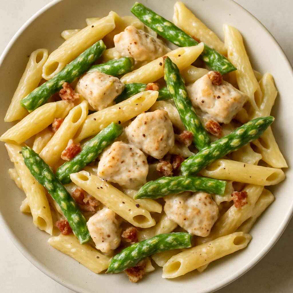 Pasta Cremosa de Pollo y Espárragos