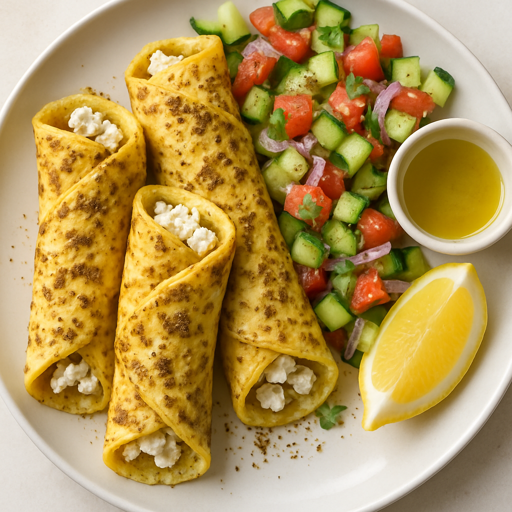 Enrollados de Tortilla con Feta y Za'atar