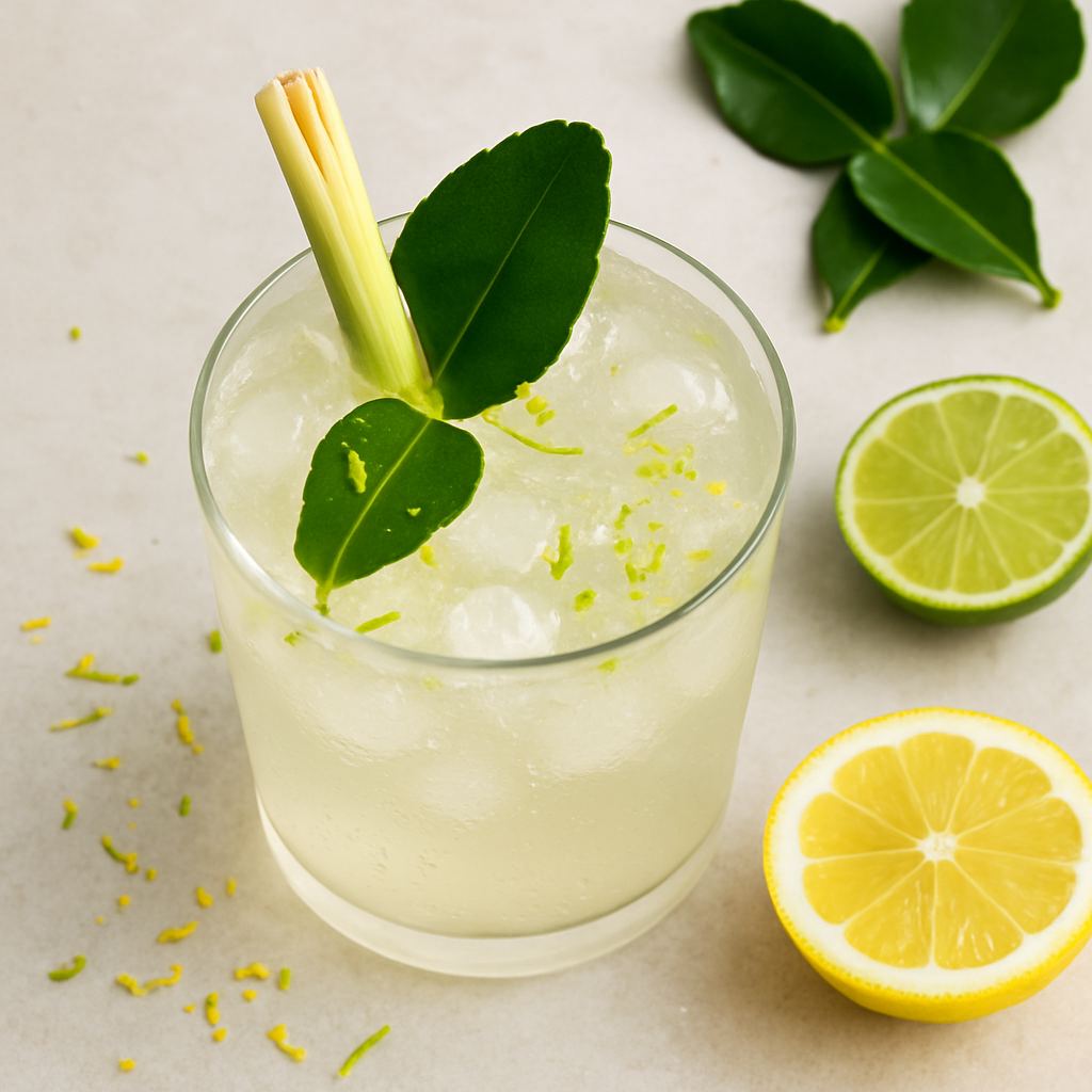 Agua Fresca de Limonaria y Hojas de Lima
