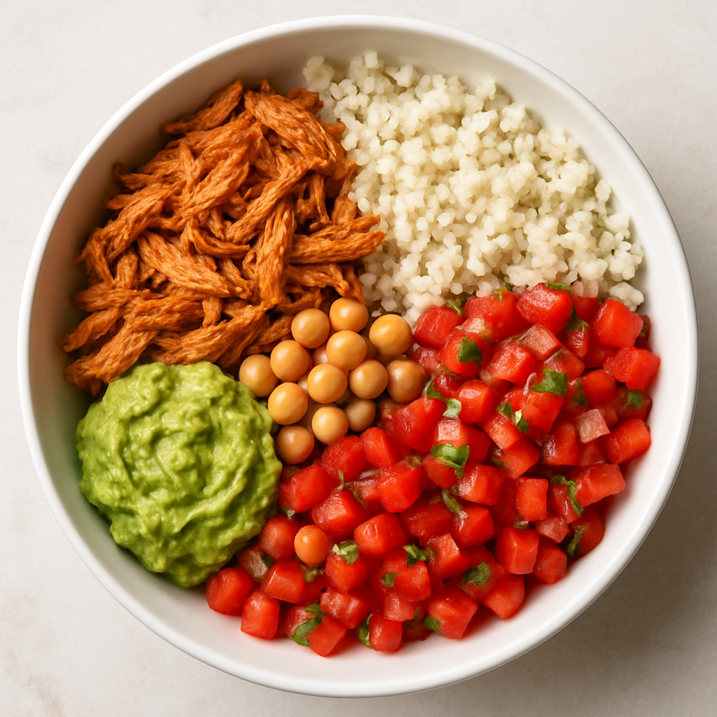 Boles de Burrito con Pollo Desmenuzado y Arroz de Coliflor