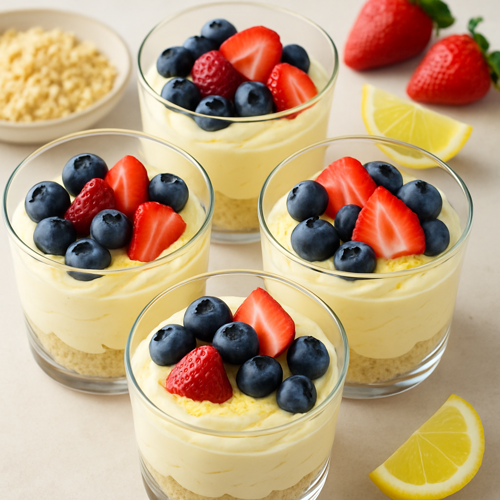 Parfaits de Mousse de Limón con Bayas