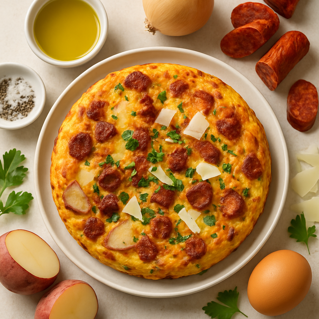 Spanish Omelet With Potatoes and Chorizo