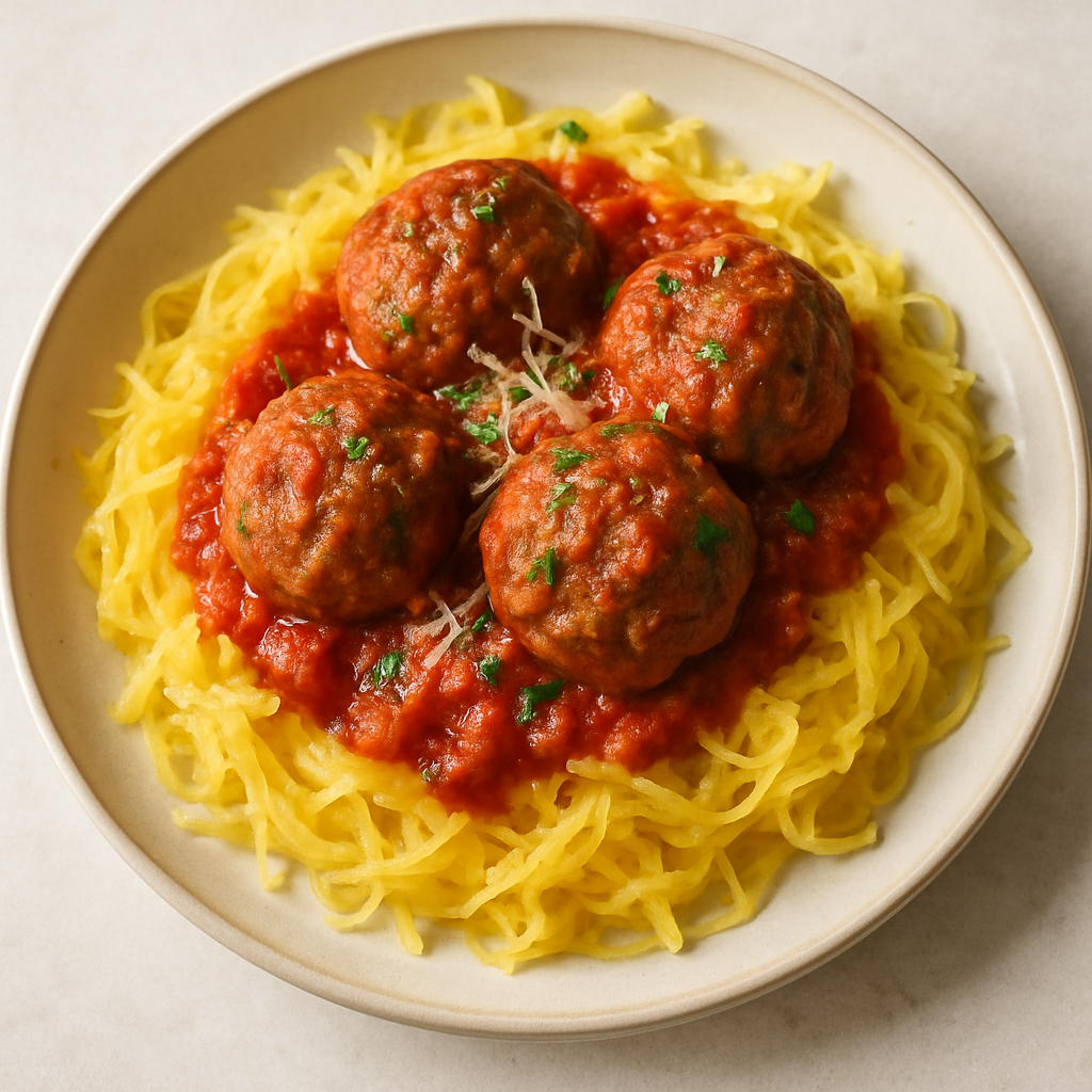 Spaghetti Squash Spaghetti & Meatballs