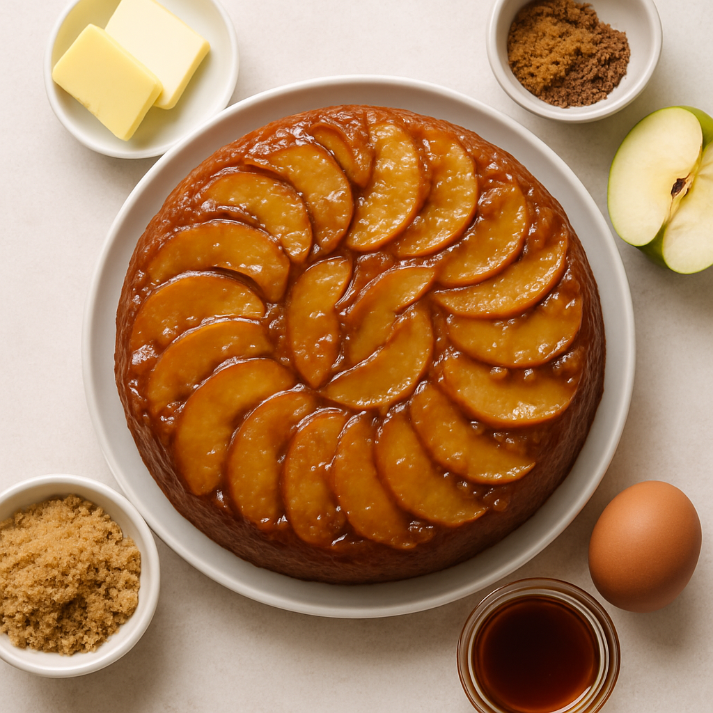 Salted Caramel Apple Upside Down Cake