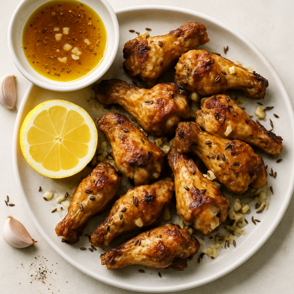 Alitas de Pollo con Comino, Limón y Ajo