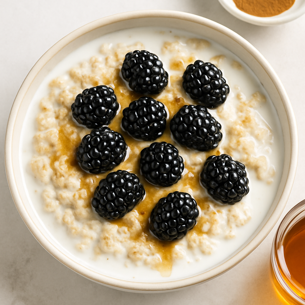 Avena con Arándanos y Crema con Miel