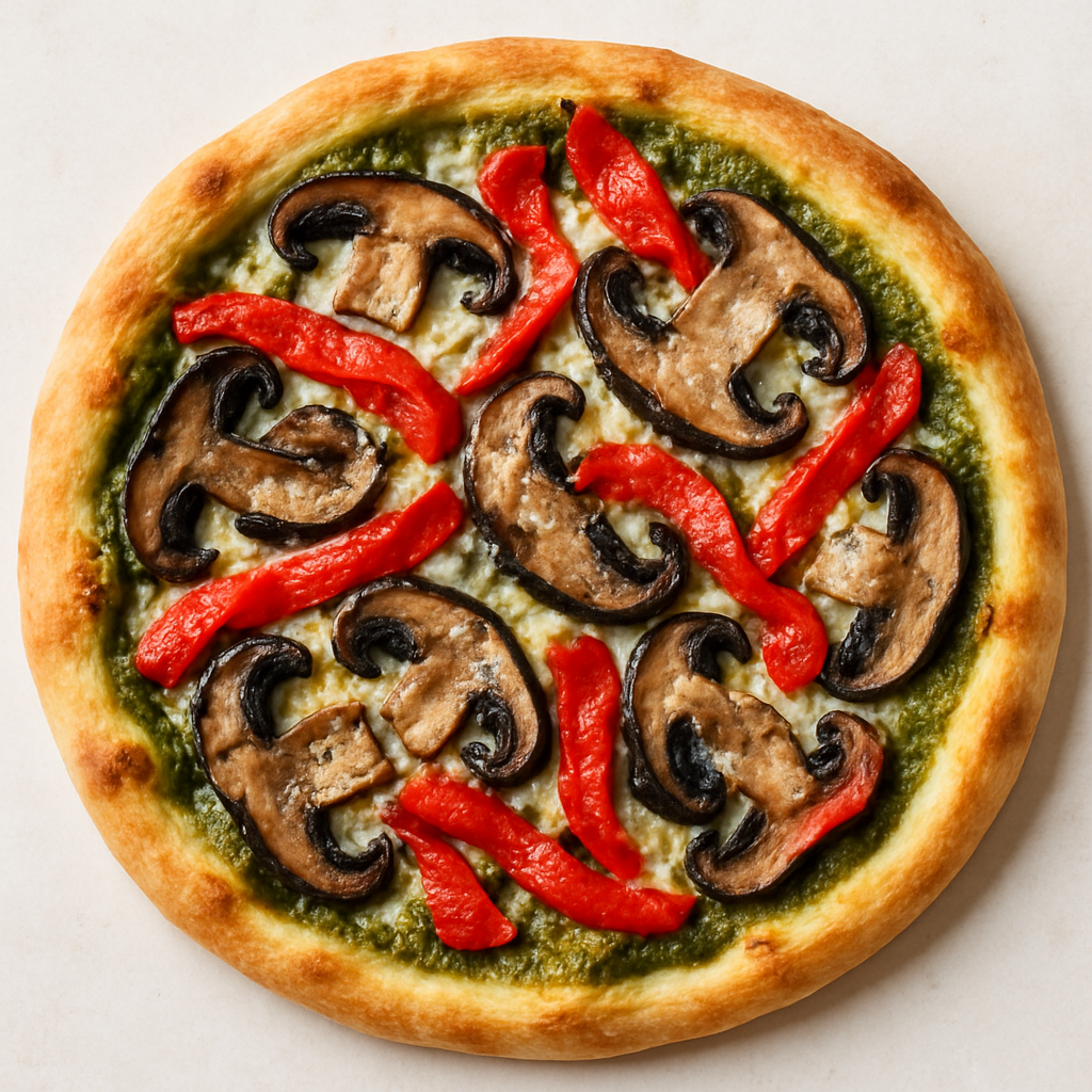 Portobello Red Pepper & Pesto Pizza