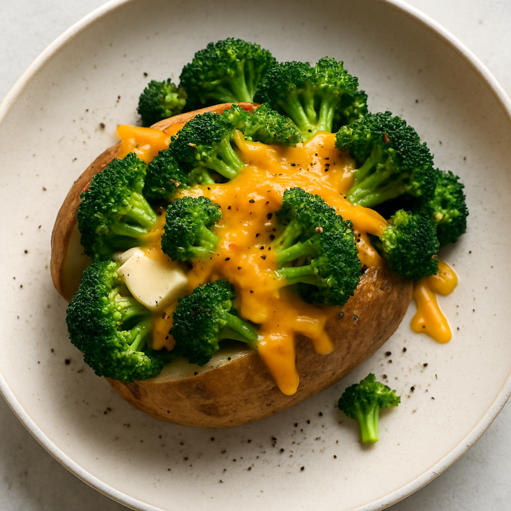 Papas Horneadas con Brócoli y Queso Cheddar