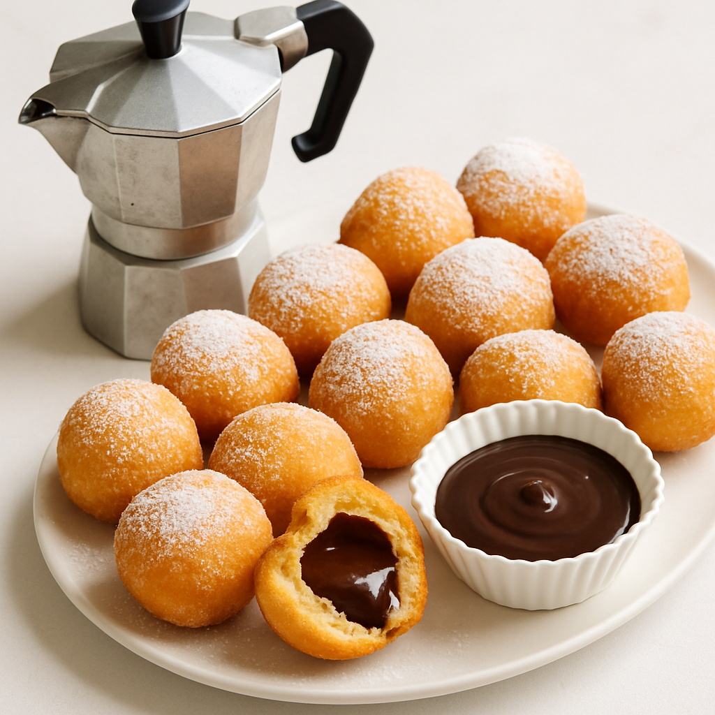 Zéppole con Salsa de Chocolate