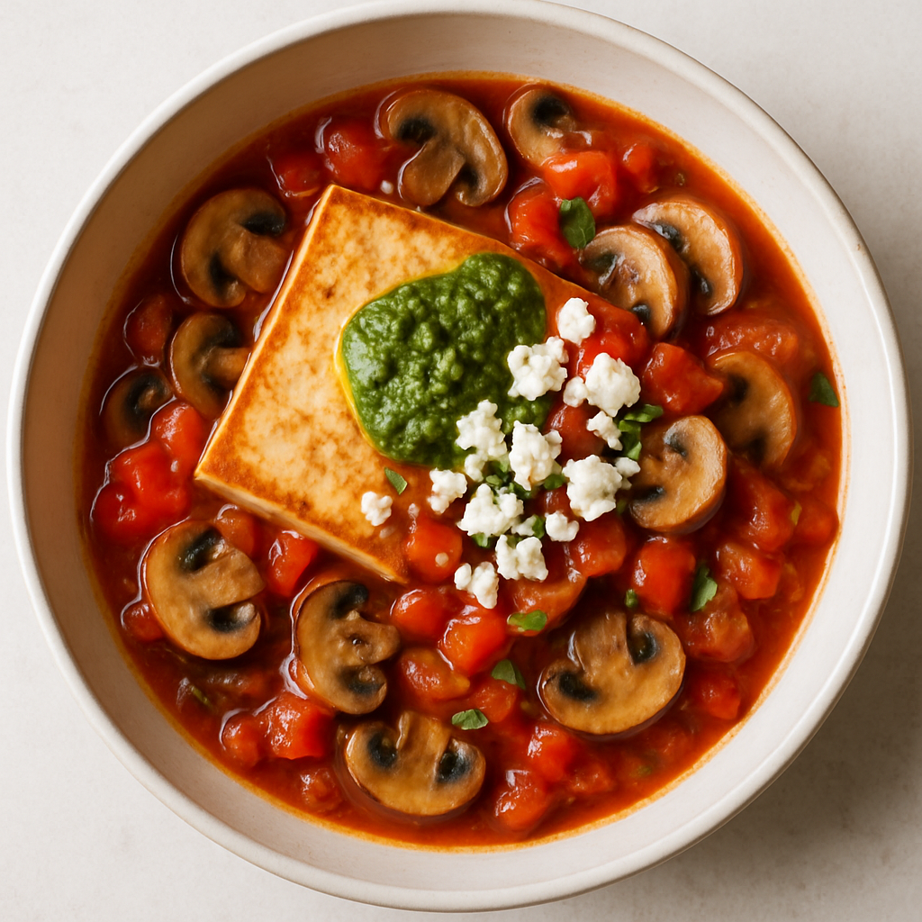Tofu With Tomato-Mushroom Sauce